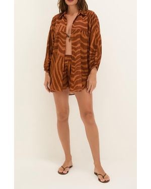 ViX Sundown Mori Cover-Up Shirt - Brown