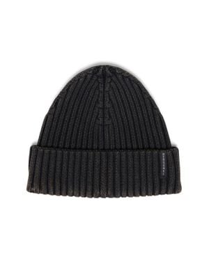 Herschel Supply Co. Wallace Rib Acid Wash Cotton Cuffed Beanie - Black