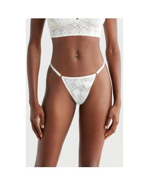 Kilo Brava Metallic Geometric Lace G-String - Brown