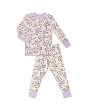 Everly Grey Emerson Fitted Long Sleeve 2-Piece Pajamas - White