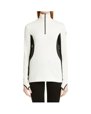 Moncler Polartec Power Grid Base Layer Half Zip Pullover - White