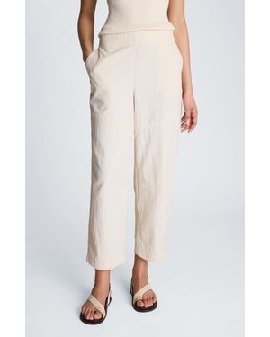 Kenneth Cole Barrel Leg Pull-On Nylon Pants - White