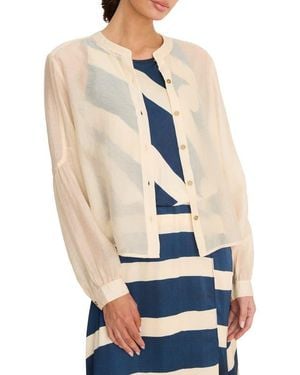 NIC+ZOE Femme Semi-Sheer Jacket - Blue
