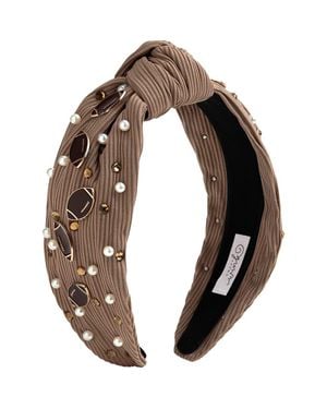 Sweet Wink Football Pearl Headband - Brown