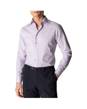 Eton Slim Fit Solid Dress Shirt - Purple