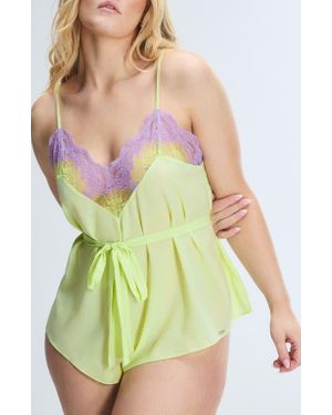 Savage x Fenty Lacestruck Sleep Romper - Green
