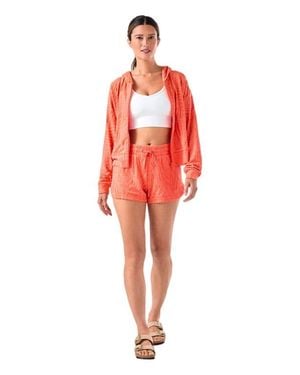 Tavi Palm Terry Zip Hoodie - Red