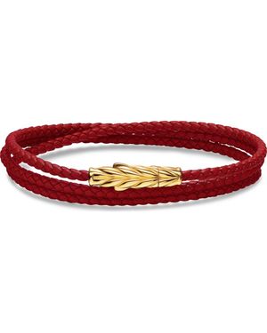 David Yurman Chevron Triple Wrap Bracelet - Red
