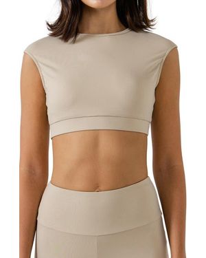 Grey Lab Strappy Back Crop Top - Brown
