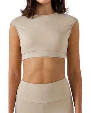 Grey Lab Strappy Back Crop Top - Brown