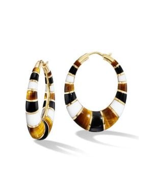 Orly Marcel Chunky Inlay Hoop Earrings - White