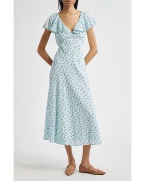 MILLE Eloise Ruffle Sleeve Dress - Blue