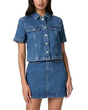 PAIGE Elly Short Sleeve Denim Jacket - Blue