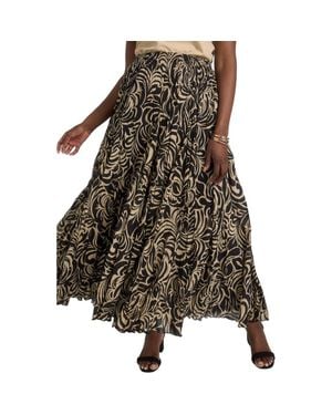 Jessica London Flowing Crinkled Maxi Skirt - Brown
