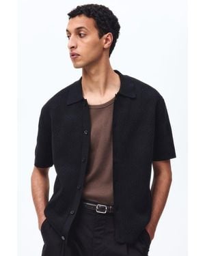 H&M Regular Fit Knitted Shirt - Black