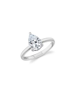 Crislu Pear Cut Cubic Zirconia Solitaire Ring - White