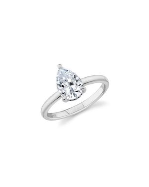 Crislu Pear Cut Cubic Zirconia Solitaire Ring - White