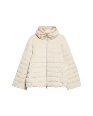 Herno Faux Suede Quilted Down Puffer Jacket - Natural
