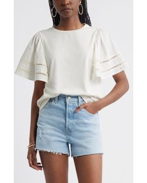 Treasure & Bond Mixed Media Top - White