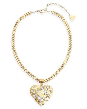 VIDAKUSH Heart Pendant Collar Necklace - Metallic