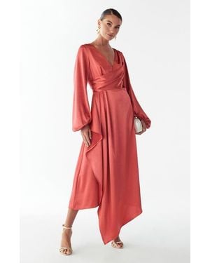 Willa Philipa Midi Dress - Red