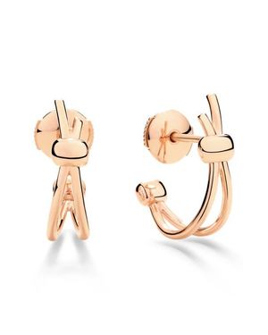 Pomellato Double Row Hoop Earrings - Metallic