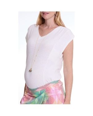 Cache Coeur Lucile Maternity And Nursing T-Shirt - White