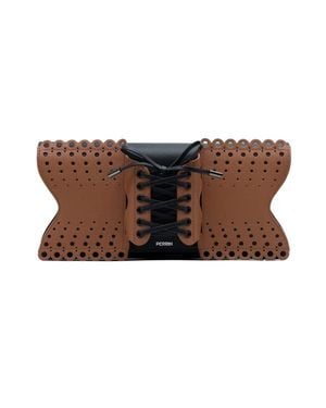PERRIN Paris Le Corset Perforé Clutch - Brown