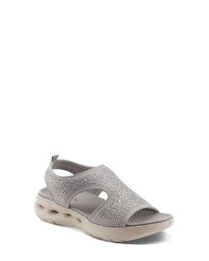 Flexus by Spring Step Gosselin Ankle Strap Platform Wedge Sandal - Gray