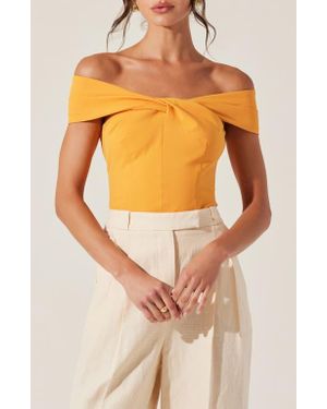 Astr Cathering Off The Shoulder Top - Orange