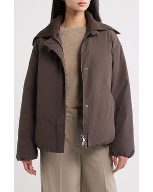 Vince Knit Collar Down Jacket - Brown