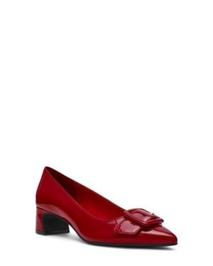 Anne Klein Senara Buckle Pointed Toe Pump - Red