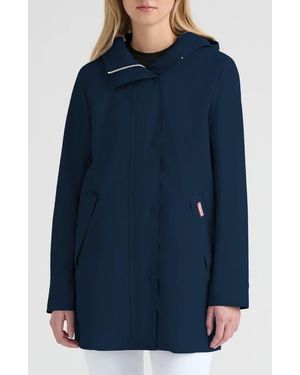 HUNTER Acacia Waterproof Rubberized Rain Jacket - Blue