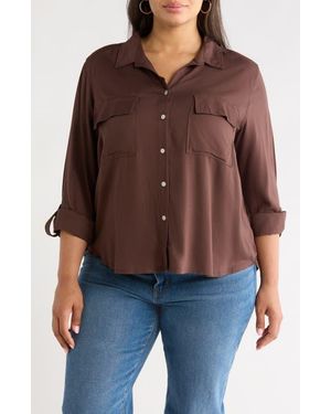 Beach Lunch Lounge Felicity Button-Up Shirt - Black