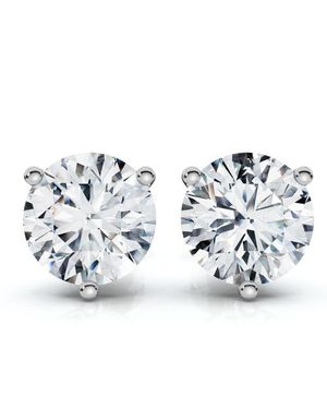 Bliss Diamond 2Ct Tw Round Diamond Studs 14K Lab Grown - Blue