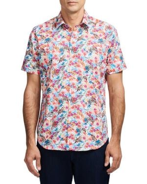 Robert Graham Escape Short Sleeve Button-Up Shirt - Red