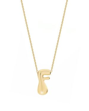 Jane Basch Puffed Initial Pendant Necklace - Metallic
