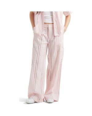 Brixton The Mercer Cotton Eyelet Wide Leg Pants - Pink