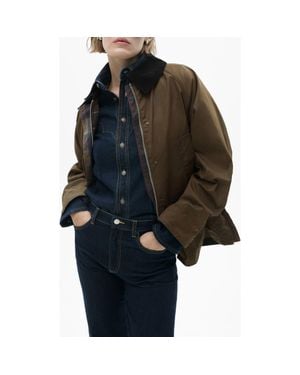 Mango Corduroy Collar Parka Jacket in Natural Lyst