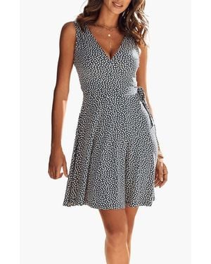 Lascana Wrap Look Dress - Gray