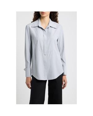 Kobi Halperin Tanner Striped Bib Front Shirt - Blue