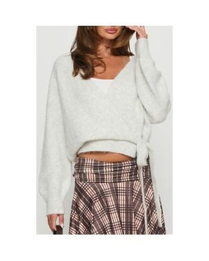 Princess Polly Daelan Wrap Cardigan - Gray