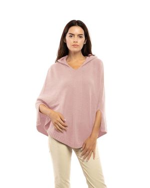 Monticelli Cashmere Pure Cashmere Hooded Poncho - Pink