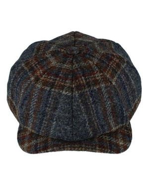Wigéns Tweed Check Melange Classic Newsboy Cap - Black