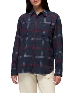 Prana Cabin Core Plaid Flannel Shirt - Blue
