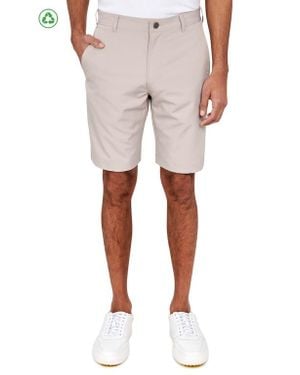 Con.struct Regular Fit Solid Recycled Performance Flat Front Golf Shorts - Natural