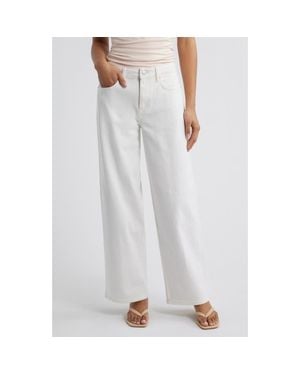 Open Edit Mid Rise Wide Leg Jeans - White
