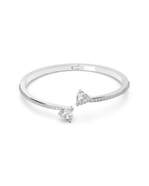 Swarovski Mesmera Attract Crystal Heart Bangle Bracelet - White