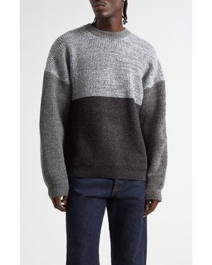 Waste Yarn Project Odd Colorblock Wool Blend Sweater - Gray