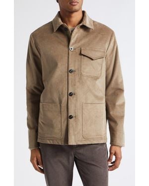 Boglioli Medium Wale Cotton Stretch Corduroy Overshirt - Brown